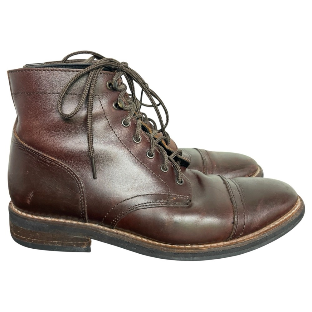 Thursday Boot Co Captain Brown Leather Cap Toe Lace Up Boots Men's Size 9.5